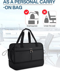 BAGSMART Women's 40L Weekender Travel Duffel Gym Bag with Shoe Compartment
