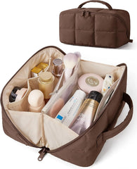 BAGSMART Easy-Access Makeup Bag, Water-Resistant Travel Toiletry Organizer