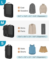 BAGSMART Compression Packing Cubes for Travel, 4 Set Luggage Organizer Bags