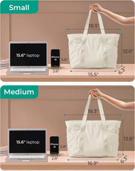 BAGSMART Tote Bag for Women, Tote Bag with Zipper Work Tote with Compartments Nurse Shoulder Hanbag for Travel, Gym