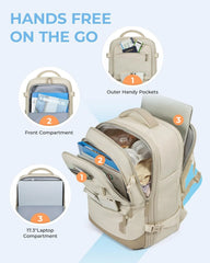 BAGSMART 37L Expandable Travel Backpack Compression Carry On Daypack