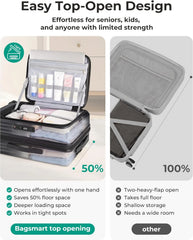 BAGSMART 20" Expandable Top-Opening Carry-On, Double Spinner, TSA, Black