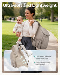 BAGSMART Diaper Bag Backpack with Changing Pad, Insulated Bottle Holders