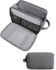 BAGSMART Toiletry Bag for Men, Travel Toiletry Organizer Dopp Kit Water-resistant Shaving Bag for Toiletries Accessories, Door Room Essentials,Grey-large