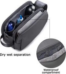 BAGSMART Toiletry Bag for Men, Travel Toiletry Organizer Dopp Kit Water-resistant Shaving Bag for Toiletries Accessories, Door Room Essentials,Grey-medium