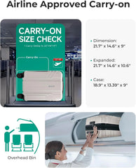 BAGSMART Expandable Carry On Luggage 22x14x9 Airline Approved, Biege