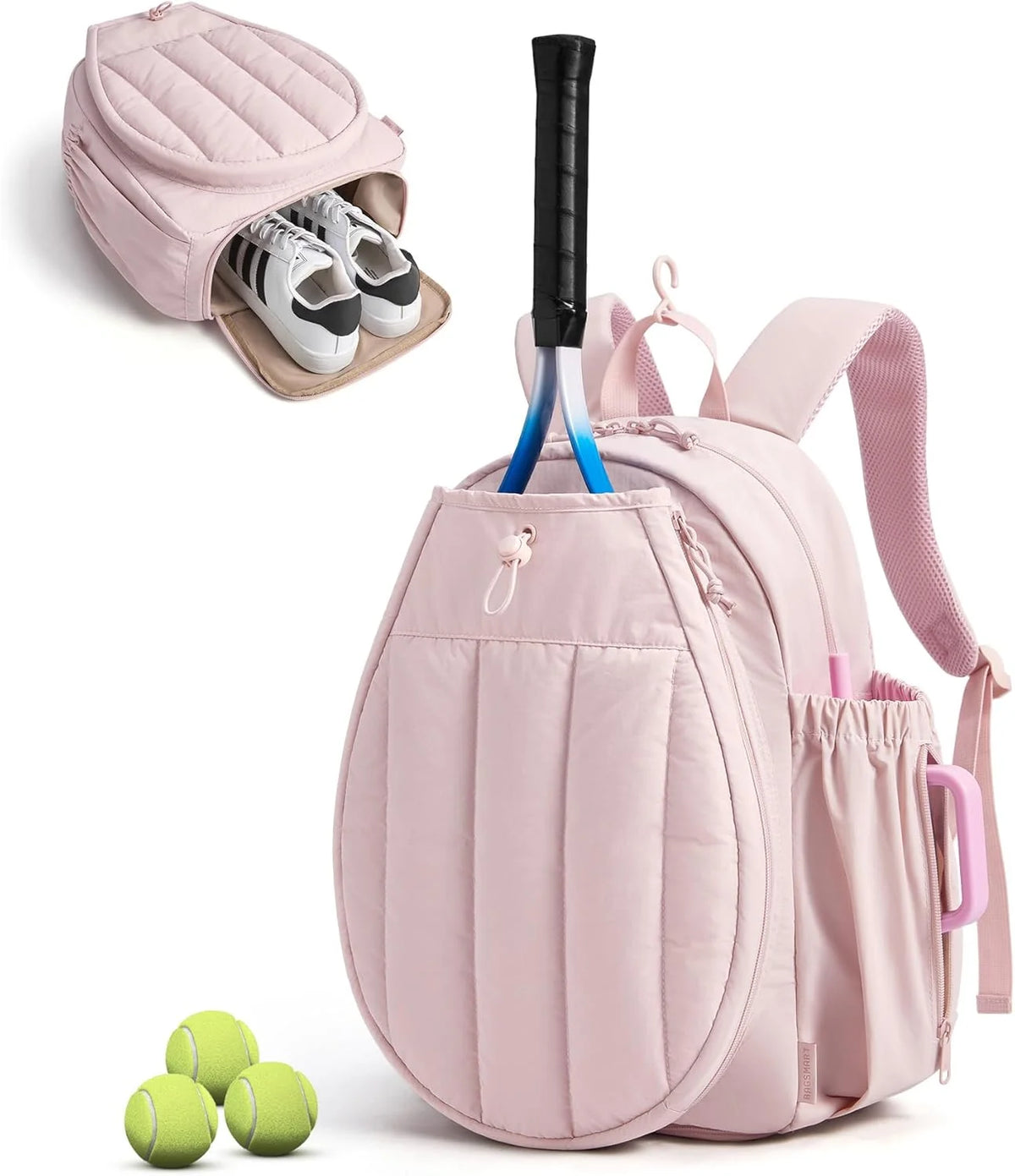 BAGSMART Tennis Gym Bag for Women, Quilted Pickleball 15.6" Laptop Backpack