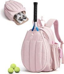 BAGSMART Tennis Gym Bag for Women, Quilted Pickleball 15.6" Laptop Backpack