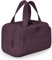 BAGSMART Travel Toiletry Bag, Crush Toiletry Bag for Women, Wide-open Puffy Toiletry Bags for Traveling, Large Travel Cosmetic Makeup Bag Organizer for Accessories,Toiletrie (Rosy Purple)