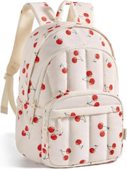 BAGSMART College Laptop Backpack,Cute Travel Backpack for Women,Quilted Computer Bookbag