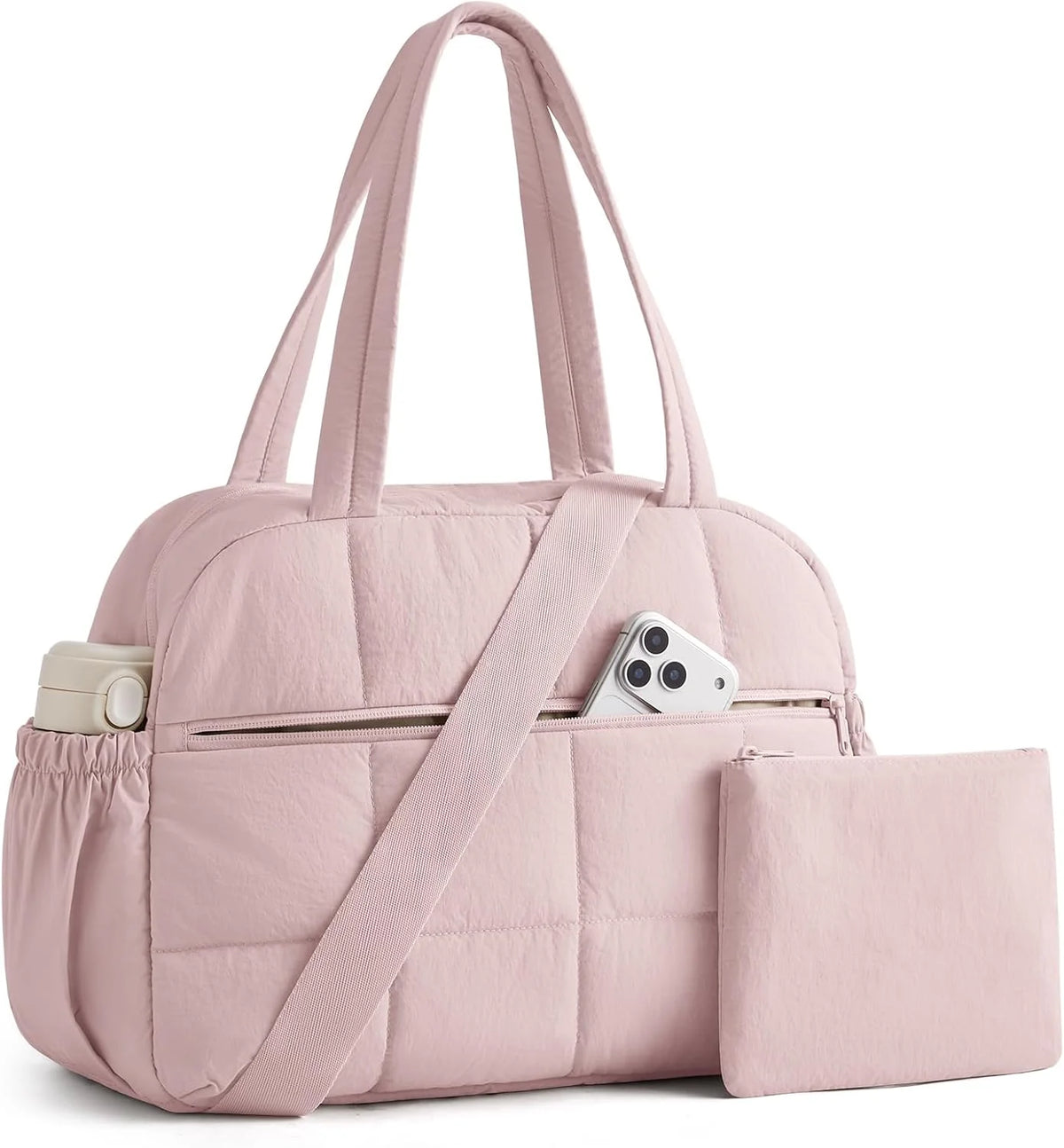 BAGSMART Small Gym Bag for Women, 2 Set Travel Duffel Bags, Pink