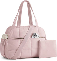 BAGSMART Small Gym Bag for Women, 2 Set Travel Duffel Bags, Pink