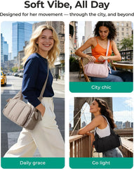 BAGSMART Crossbody Hobo Bags for Women, Small Puffer Everyday Purse