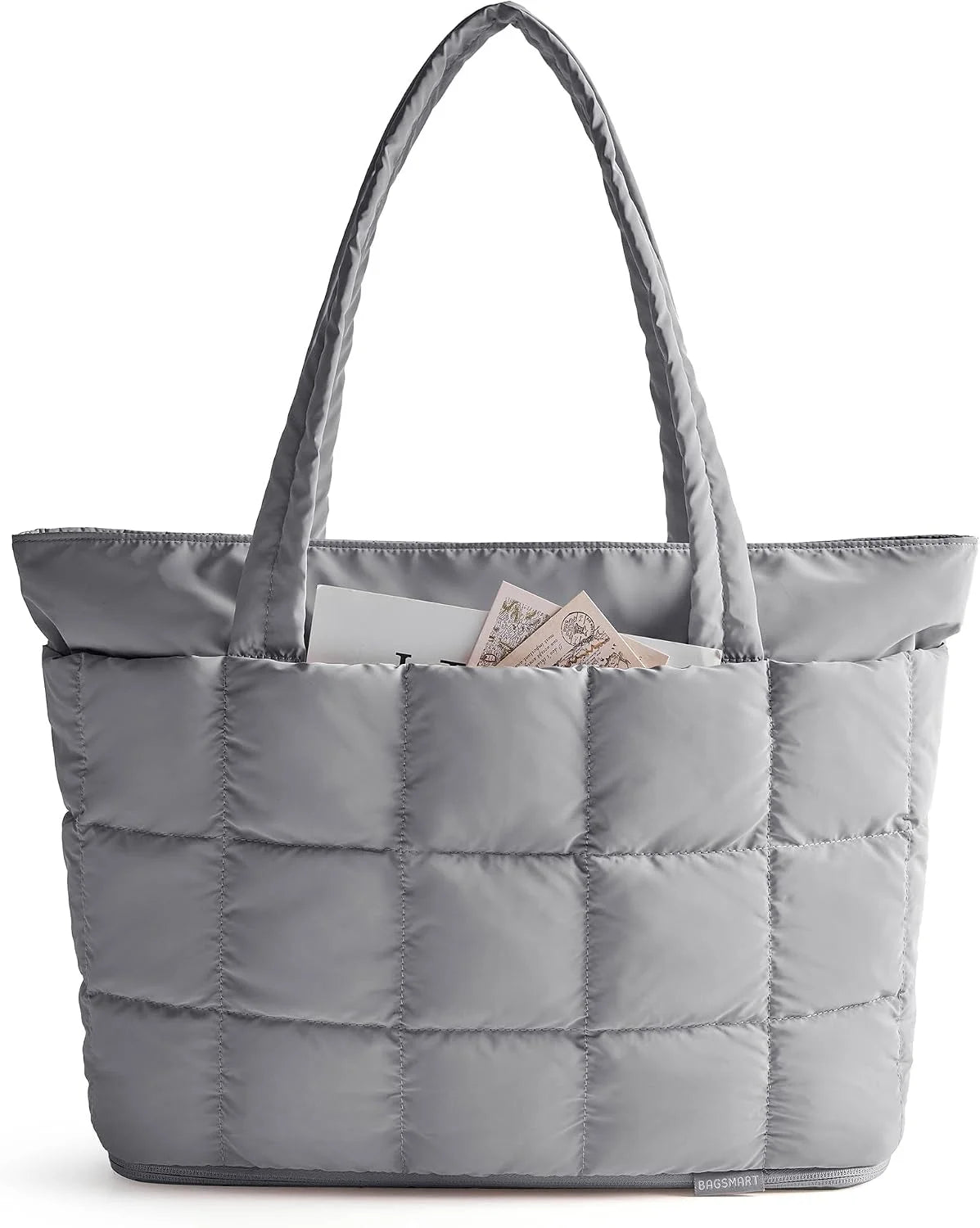 BAGSMART Expandable Tote Bag for Women, Puffer Work Tote Travel Bag