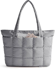 BAGSMART Expandable Tote Bag for Women, Puffer Work Tote Travel Bag