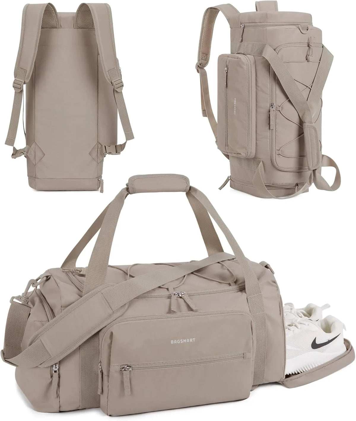 BAGSMART 4-IN-1 Gym Bag for Women Men, TSA Duffle Bag for Travel