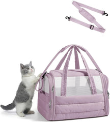 BAGSMART Cat Carrier Soft-Sided Puffy Quilted Collapsible Pet Travel Bag
