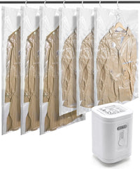 BAGSMART Hanging Vacuum Storage Bags For Clothes, Hand Pump Included