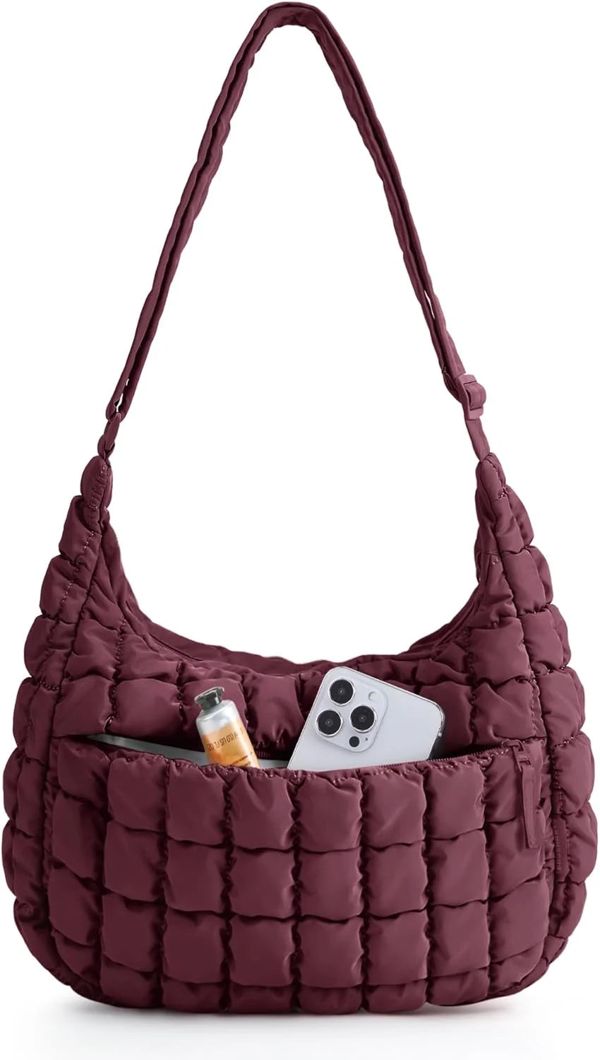 BAGSMART Quilted Crossbody Bags for Women, Travel Purses Hobo Shoulder Bag