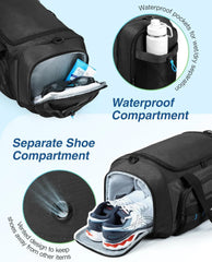 BAGSMART 4-in-1 Gym Bag for Women Men, TSA Duffle Bag for Travel