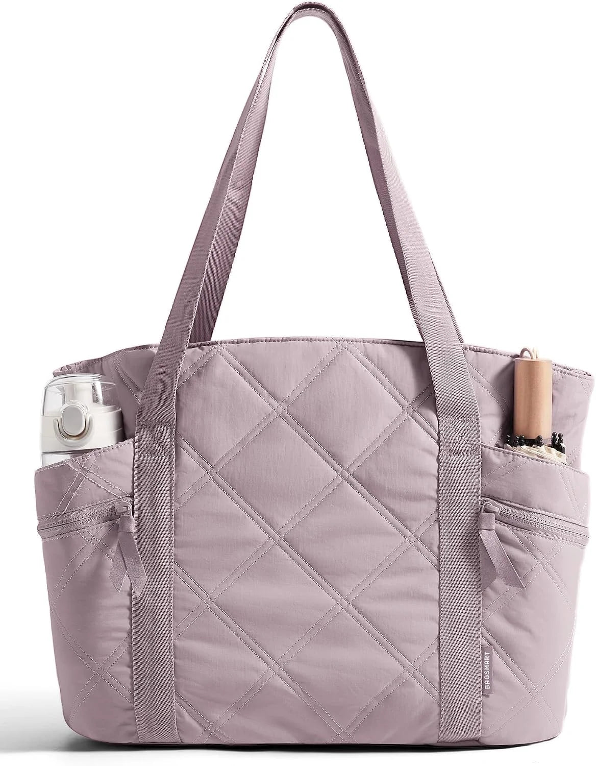 BAGSMART Crush Tote Bag for Women, 20L Puffer Work Tote with Zipper