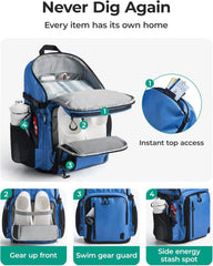 BAGSMART Gym Backpack for Men with Shoe Compartment for Multi-Sport
