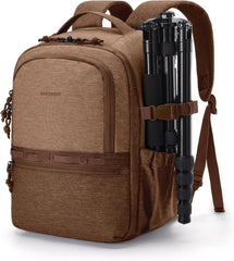 BAGSMART 2 in 1 Camera Backpack for DSLR, Fits 12.9" iPad, Coffee Brown