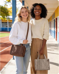 BAGSMART Corduroy Tote Bag for Women, Small College Teacher Laptop Handbag