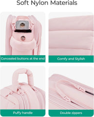 BAGSMART Travel Toiletry Bag for Women, Water-resistant, Pink
