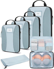 BAGSMART Compression Packing Cubes, 6 PCS Packing Cubes for Suitcases, Travel Bags Organizer for Luggage, Lightweight Packing Cube for Travel Essentials