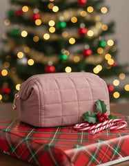 BAGSMART Makeup Bag Travel Toiletry Bag, Wide-open Zipper Pouch, Dark Pink