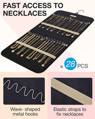 BAGSMART Hanging Jewelry Organizer Necklace/Earring/Ring 2-Sided M Black