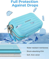 BAGSMART Digital Camera Case, Small Camera Bag with 2 Carrying Ways, Blue