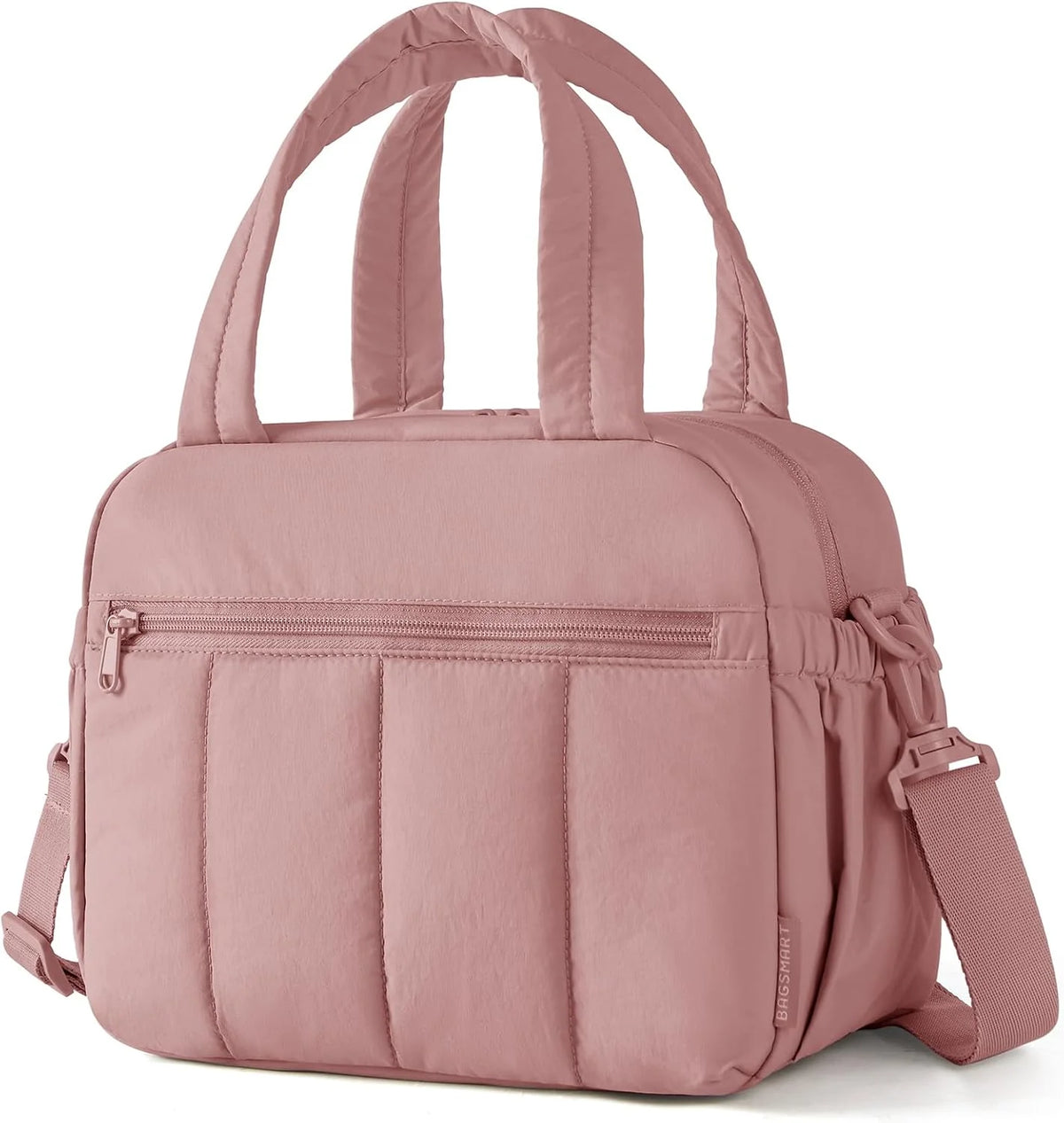 BAGSMART Daily Lunch Bag for Women Insulated Lightweight Tote Nude Pink