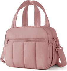 BAGSMART Daily Lunch Bag for Women Insulated Lightweight Tote Nude Pink