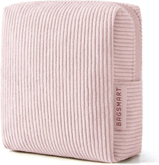 BAGSMART Small Corduroy Makeup Bag, Cosmetic Pouch for Women with Pocket