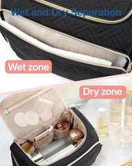BAGSMART Travel Toiletry Bag for Women, Cosmetic Bag Makeup Bag Organizer with Handle, Travel Bag for Toiletries, Travel Accessories, Full Sized Container