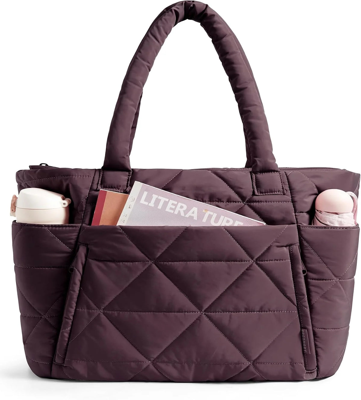 BAGSMART Tote Bag for Women, Puffer Tote Bag for Work Large Shoulder Bag