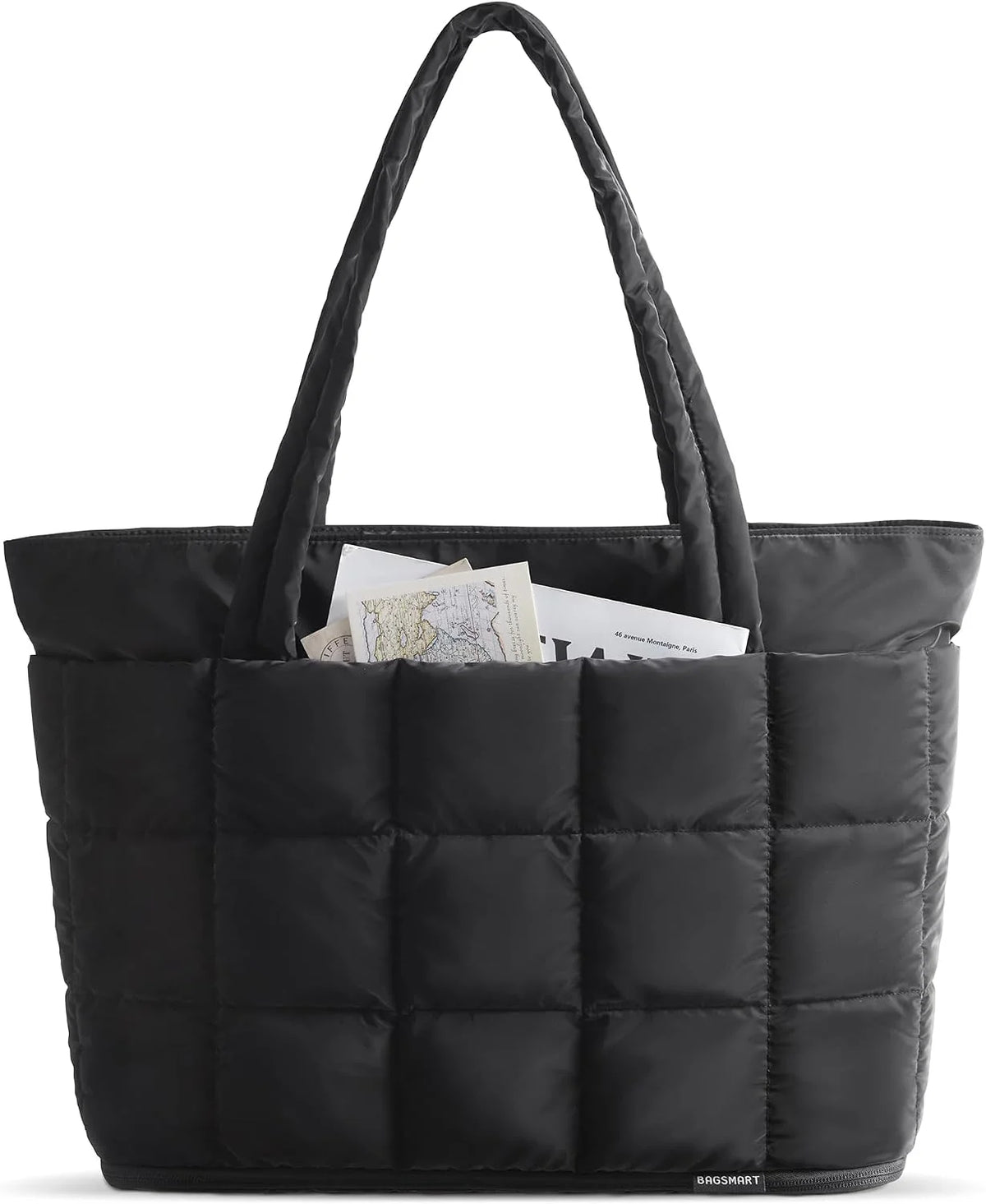 BAGSMART Expandable Tote Bag for Women, Puffer Work Tote Travel Bag