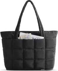 BAGSMART Expandable Tote Bag for Women, Puffer Work Tote Travel Bag