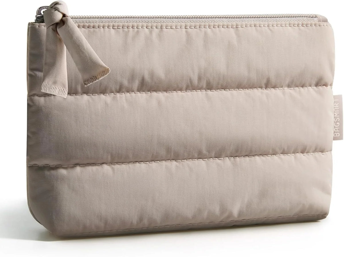 BAGSMART Small Travel Organizer, 1.6" Thin Puffy Pouch for Purse & Gym