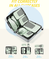 BAGSMART Compression Packing Cubes for Travel, 6/5/4set Lightweight Packing Organizers, Summer Travel Essentials Suitcase Organizer Bags Set