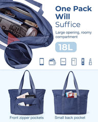 BAGSMART Tote Bag for Women, Lightweight Tote Bag with Yoga Mat Strap, Quilted Shoulder Bag Handbag for Daily, Work, Gym