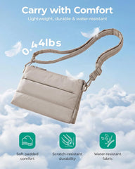 BAGSMART Cross Body Purse, Medium Crossbody Bags for Women Travel Purse, 4.3L Puffy Handbag Wallet with RFID Blocking Slots