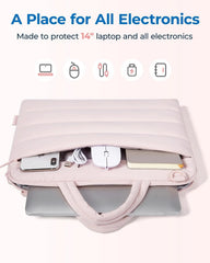 BAGSMART 13-14 Inch Laptop Sleeve with Pocket Quilted Laptop Case for Work