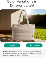 BAGSMART Puffy Tote Bag for Women, Lightweight Work Tote Handbag