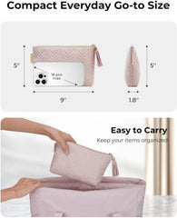 BAGSMART Small Makeup Bag for Women, Zipper Cosmetic Pouch for Purse