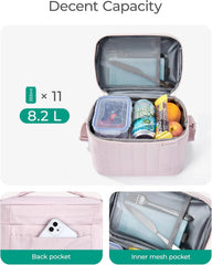 BAGSMART Lunch Box for Women, Insulated Lunch Bag Leakproof, Khaki