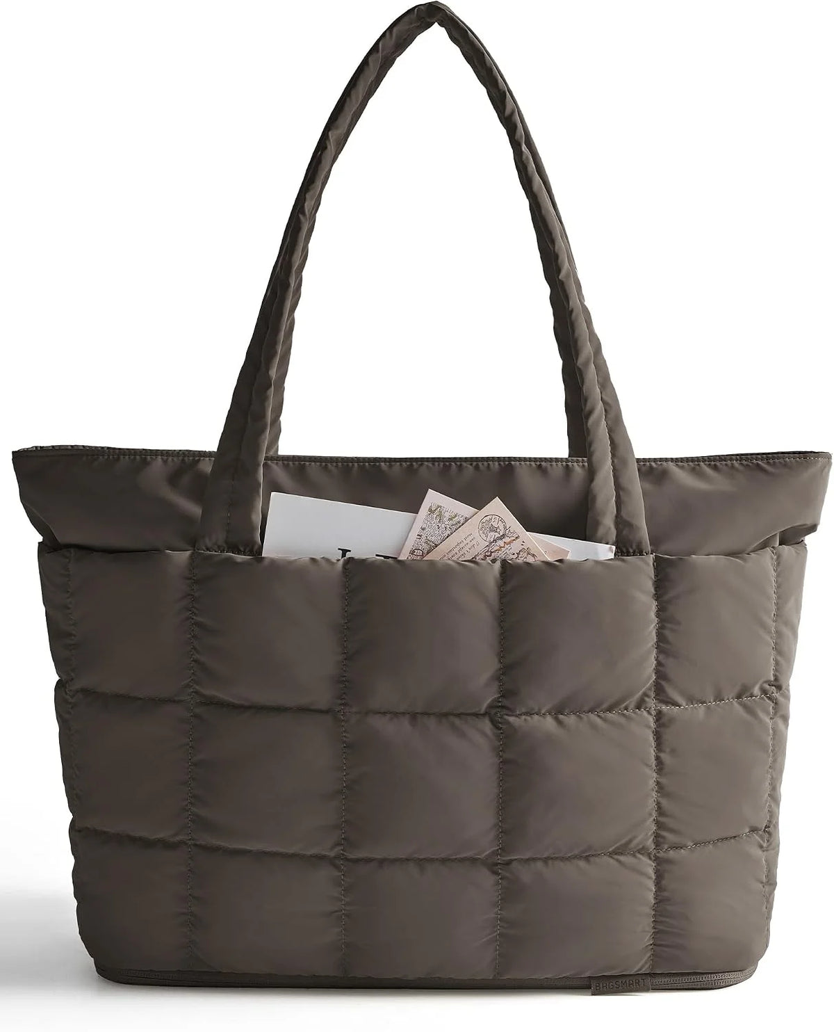 BAGSMART Expandable Tote Bag for Women, Puffer Work Tote Travel Bag