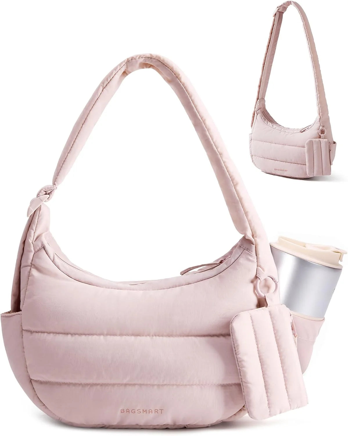 BAGSMART Shoulder Bag for Women Small Puffer Purses Crossbody Bag